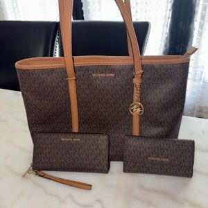 Michael Kors Brown Signature Tote Bag